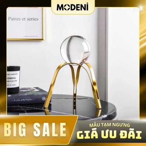  Tượng Cầu Pha Lê Grace Molly Vàng Gold Decor Bàn Phòng Khách, Kệ Tủ Sang Trọng Phong Cách Hiện Đại 