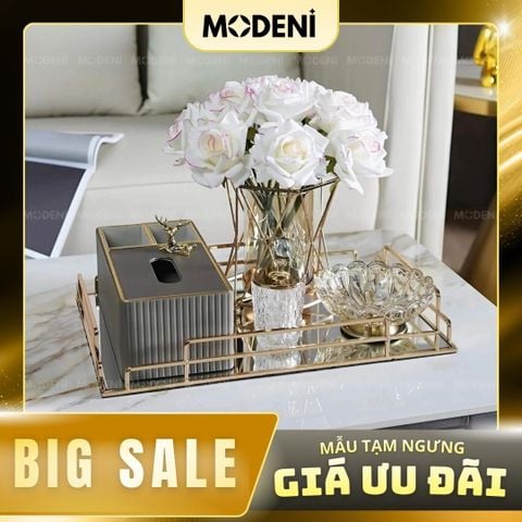  Khay Chữ Nhật Jade Cao Cấp – Khay Bàn Gương Khung Kim Loại Mạ Vàng Decor Sang Trọng – Phù Hợp Trang Trí Bàn Sofa, Bàn Trang Điểm 