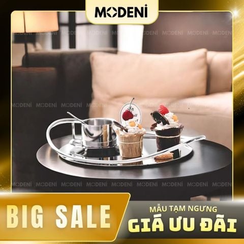  Khay Tessa Tròn Cao Cấp – Thiết Kế Tối Giản Sang Trọng – Chất Liệu Inox Sáng Bóng, Trang Trí Bếp, Bàn Ăn, Phòng Khách 