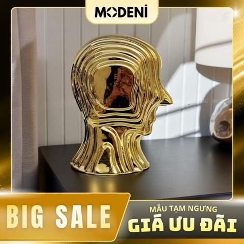  Tượng Trang Trí Vantis Gold – Tượng Đầu Người Nghệ Thuật Mạ Vàng – Thiết Kế Đa Tầng Tạo Hình Độc Đáo Cho Decor Hiện Đại 