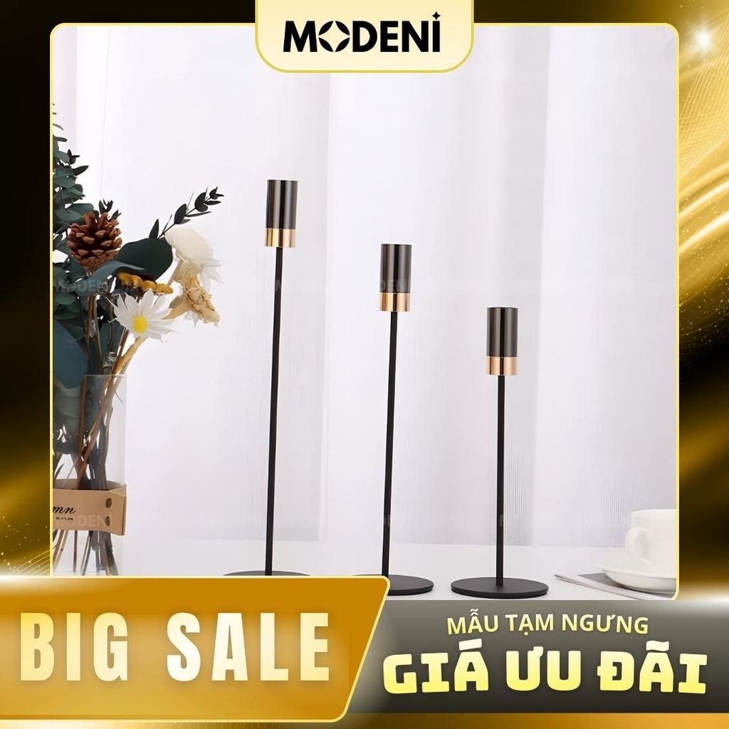 Chân nến Merrick Black Cao Cấp Sang Trọng