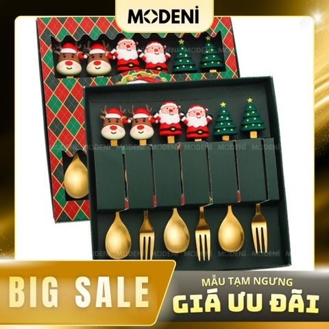  Set Muỗng Nĩa Macaron Giáng Sinh Cao Cấp Sang Trọng 