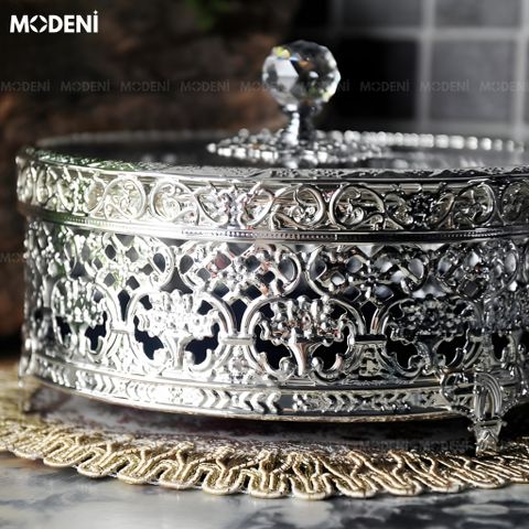  Hộp Đựng Mứt Garnet Hợp Kim Kẽm Phối Đế Acrylic Họa Tiết Trong Suốt, Dùng Cho Trang Trí Không Gian 