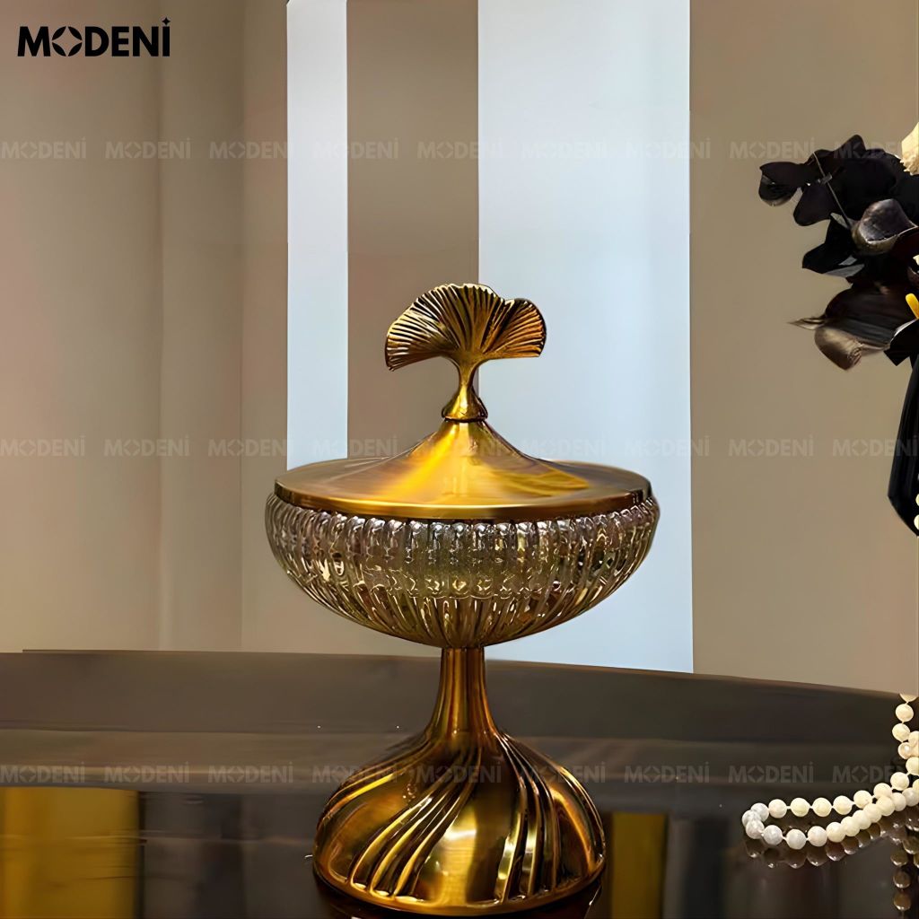 Hủ Thủy Tinh Vortex Cao Cấp Họa Tiết Xoắn Nghệ Thuật Cho Phòng Ăn Phong Cách Luxury