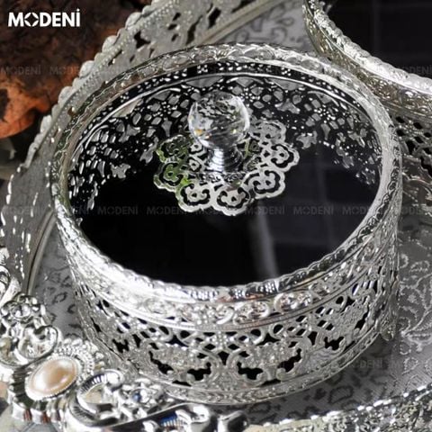  Hộp Đựng Mứt Garnet Hợp Kim Kẽm Phối Đế Acrylic Họa Tiết Trong Suốt, Dùng Cho Trang Trí Không Gian 