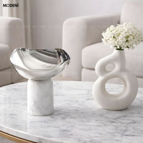  Tô Trái Cây Mari Kim Loại Phối Đá Cẩm Thạch Phù Hợp Mọi Không Gian 