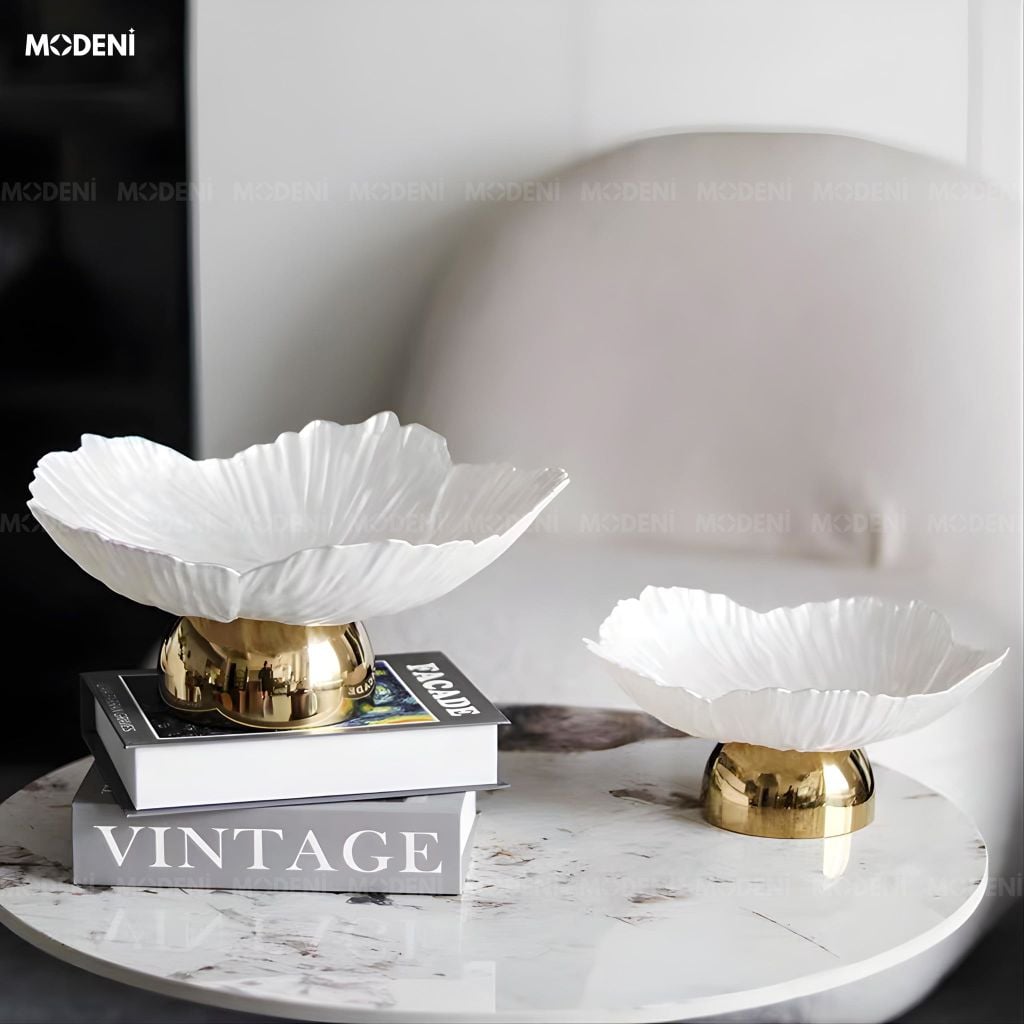 Tô trái cây Velora thủy tinh họa tiết cánh hoa xếp lớp phù hợp bàn ăn sang trọng