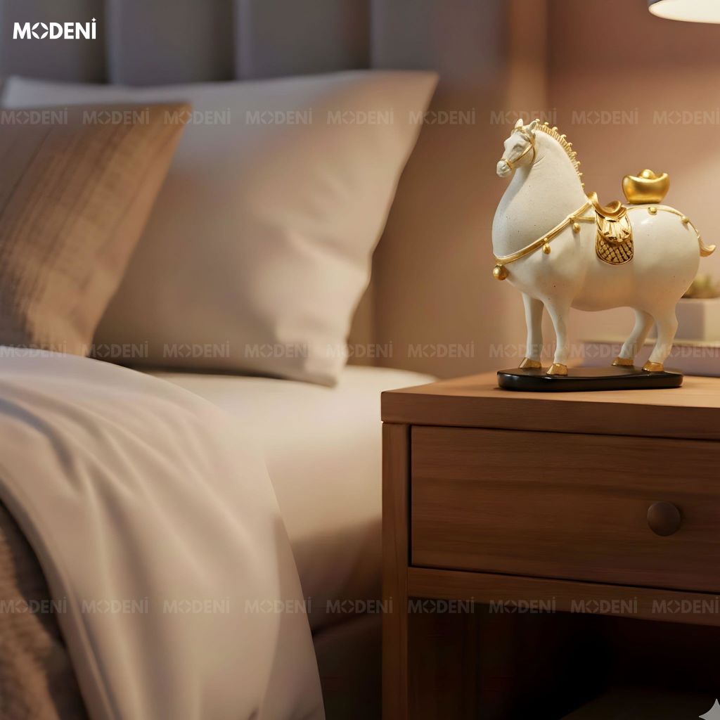 Tượng Trang Trí Glyph Trắng Composite Cao Cấp Đúc Nguyên Khối Sang Trọng Cho Không Gian Hiện Đại Sang Trọng