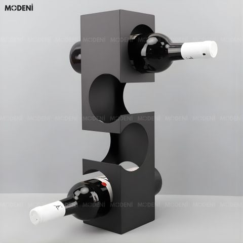  Kệ Rượu Prist Đen Kim Loại Nguyên Khối Ánh Kim 4 Tầng  Cho Không Gian Decor Hiện Đại 