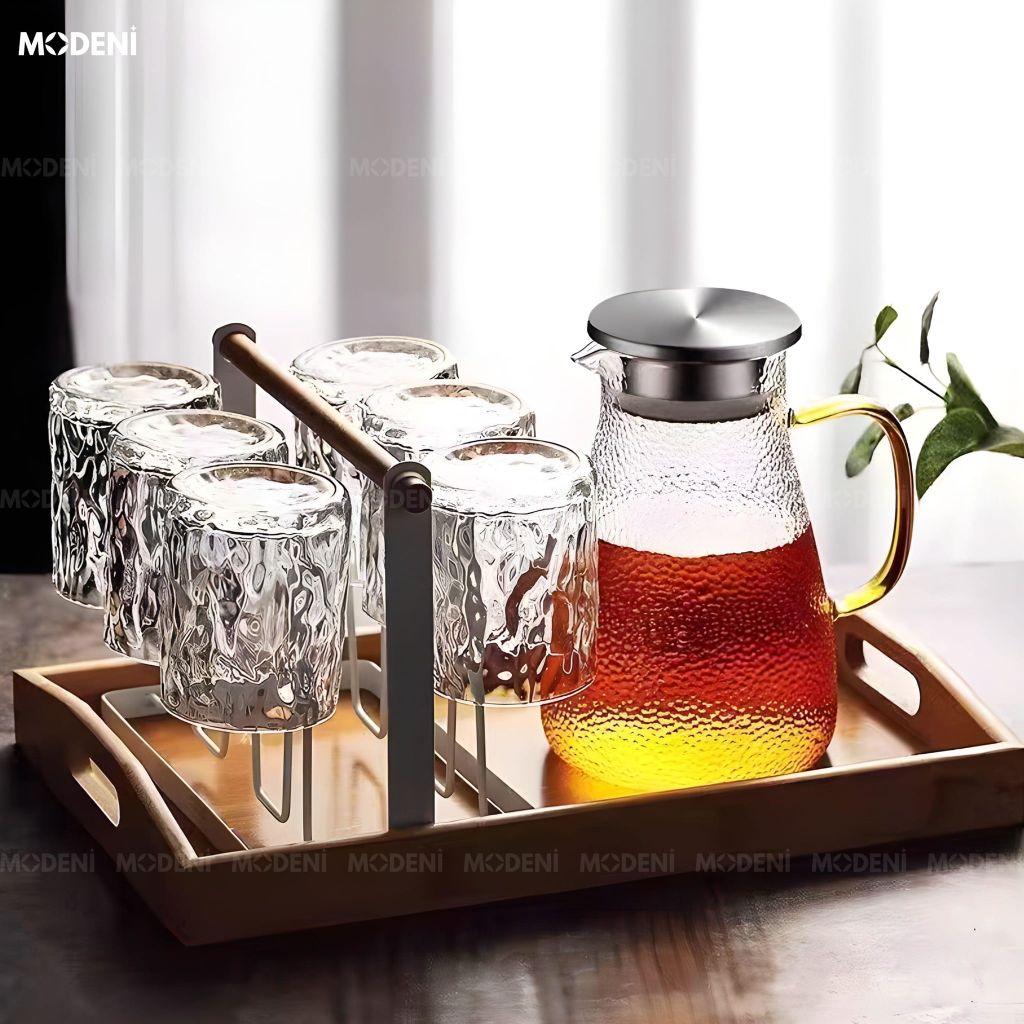 Bộ Bình Ly Thủy Tinh Shien Cao Cấp Cho Bàn Tiếp Khách Hiện Đại