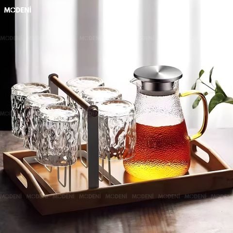  Bộ Bình Ly Thủy Tinh Shien Cao Cấp Cho Bàn Tiếp Khách Hiện Đại 