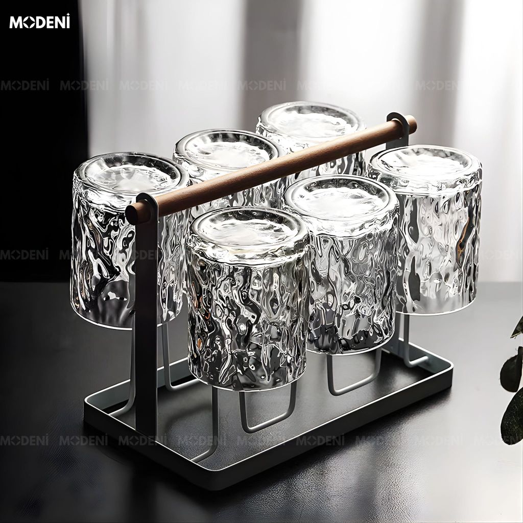 Bộ Bình Ly Thủy Tinh Shien Cao Cấp Cho Bàn Tiếp Khách Hiện Đại