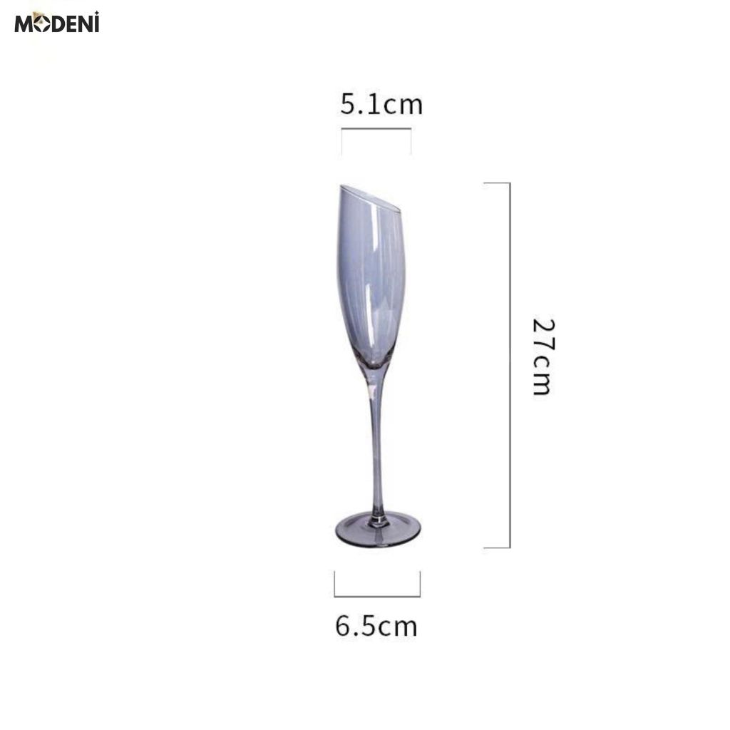 Ly Rượu Sâm Panh Relic Vạt Chéo Thủy TInh Cao Cấp Cho Tiệc Rượu Sang Trọng