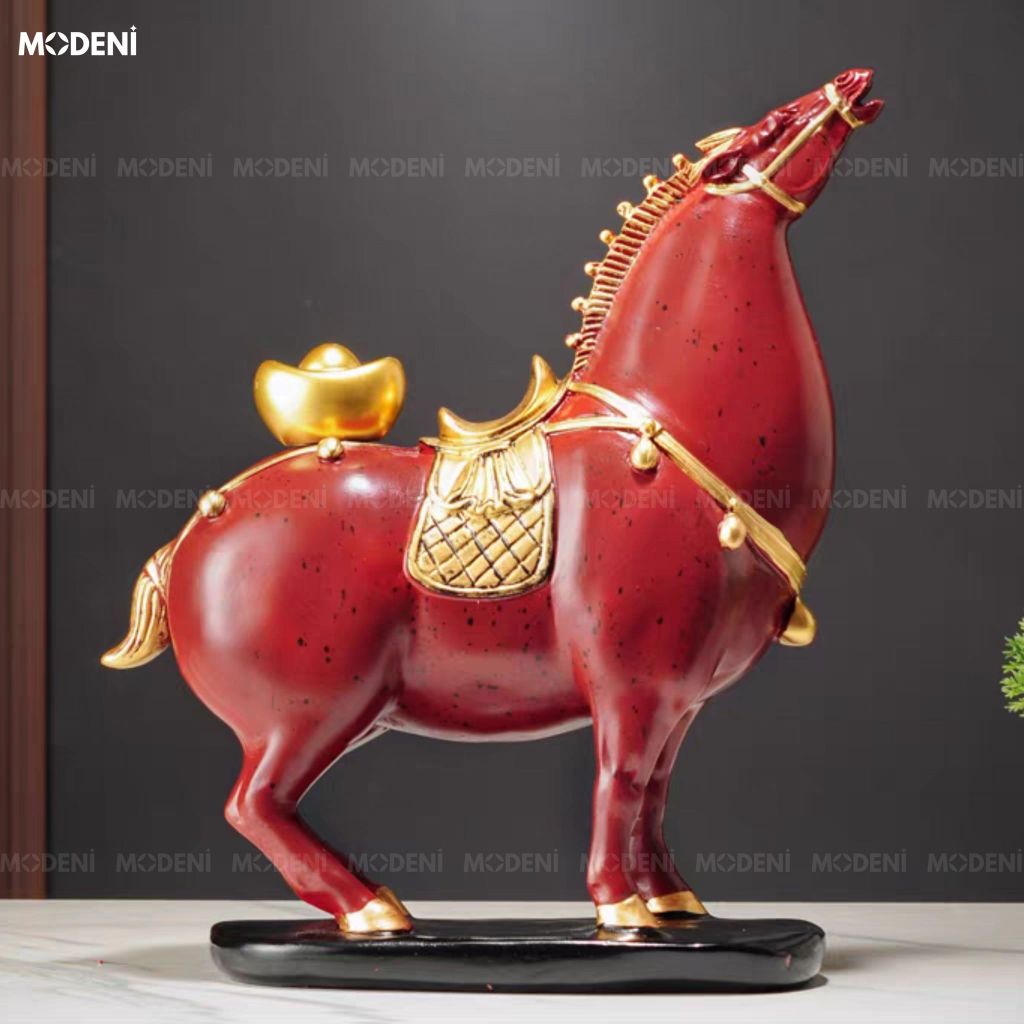 Tượng Trang Trí Glyph Đỏ Composite Cao Cấp Đúc Nguyên Khối Sang Trọng Cho Không Gian Hiện Đại Sang Trọng