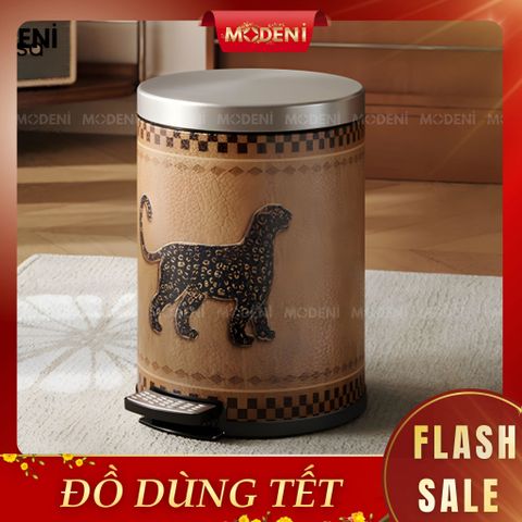  Thùng rác Morgan da cao cấp họa tiết báo trung cổ phong cách nghệ thuật cho không gian trung tâm sang trọng 