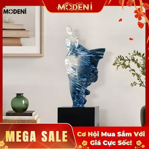  Tượng Breeze Blue Decor Nghệ Thuật Cao Cấp – Dáng Chuyển Động Mềm Mại, Tôn Vẻ Sang Trọng Cho Phòng Khách & Kệ Tủ 