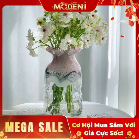  Bình Hoa Thủy Tinh Jason Loang Màu Nghệ Thuật – Thiết Kế Dáng Vuông Hiện Đại – Decor Bàn Console, Bàn Sofa Sang Trọng 
