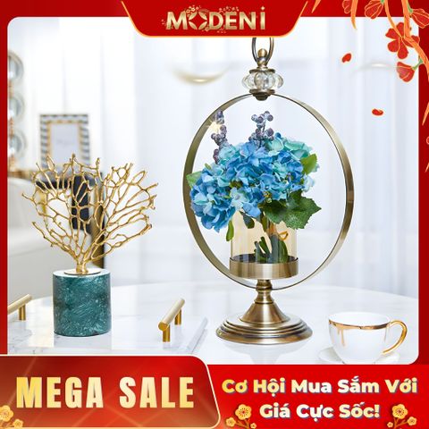  Bình Hoa Thủy Tinh Kim Loại Carina 