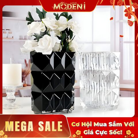  Bình Hoa Thủy Tinh Tango Màu Đen Trang Trí Sang Trọng Phong Cách Hiện Đại Châu Âu 