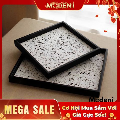  Khay Bliss Gỗ – Decor Tối Giản Hiện Đại – Mặt Tơ Ngựa Vân Loang Nghệ Thuật, Nhỏ Gọn Tiện Dụng Cho Bàn Sofa, Phòng Khách 