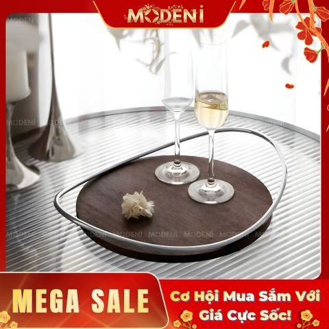  Khay Decor Gỗ & Inox Cedar Cao Cấp – Thiết Kế Tối Giản, Sang Trọng, Phù Hợp Trang Trí Bếp, Phòng Khách, Bàn Sofa 