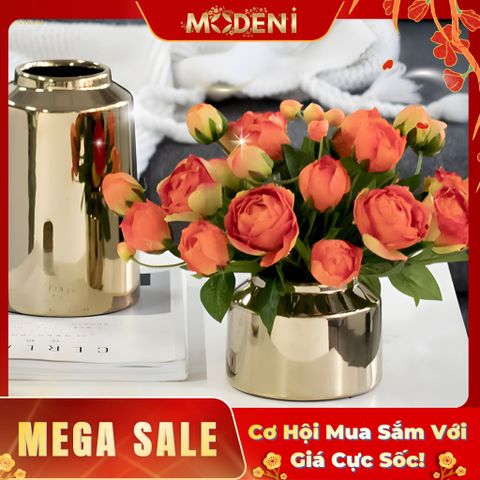  Bình Hoa Gốm Sứ Mạ Vàng Celine Nhỏ 