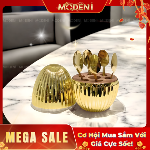 Bộ Đựng Muỗng Nĩa Sienna Golden Sang Trọng Cao Cấp 