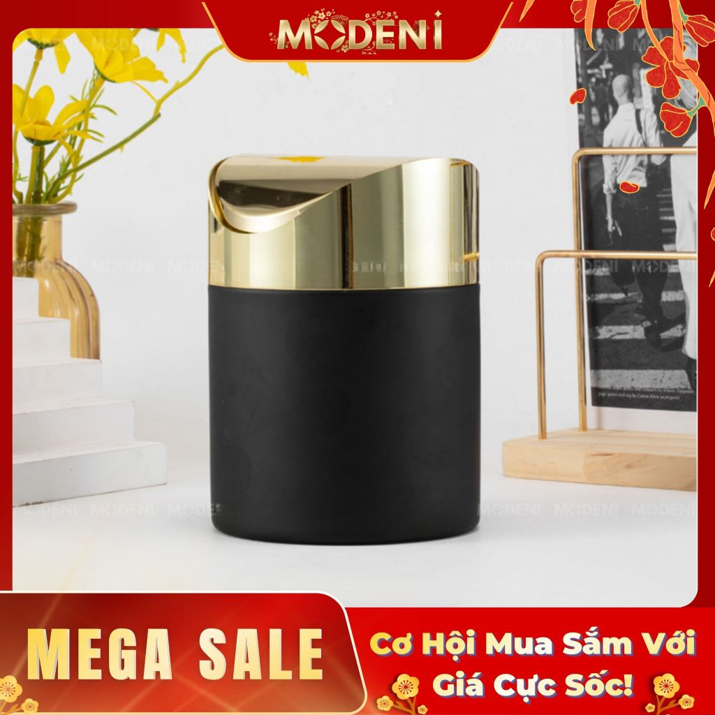 Thùng Rác Faye Kim Loại Cao Cấp Nắp Mạ Vàng Bóng Phong Cách Nghệ Thuật Cho Không Gian Riêng Thư Giãn Sang Trọng Hiện Đại