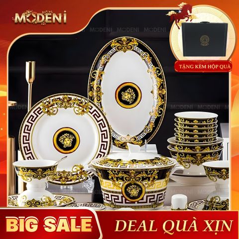  Bộ Chén Đĩa Sứ Xương Cao Cấp Regalia – Họa Tiết Baroque Hoàng Kim Quyền Quý, Biểu Tượng Đẳng Cấp Của Bàn Tiệc Sang Trọng 