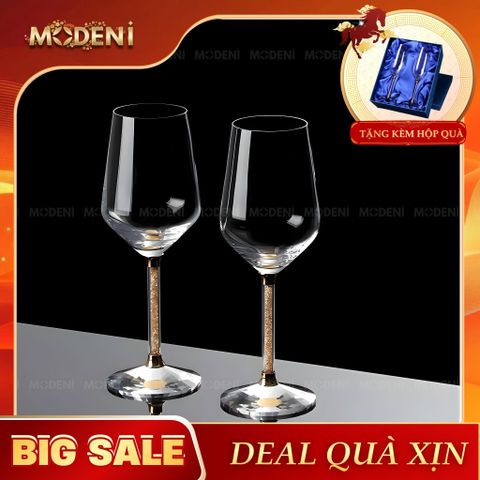  Set 2 Ly Rượu Vang Roxana Pha Lê Cao Cấp Sang Trọng - Gold 