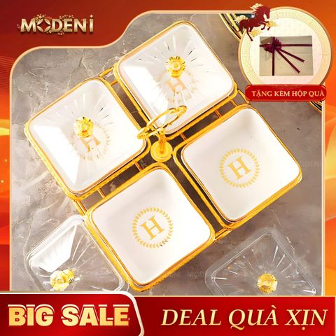  Set Hủ Lọ Versa Gold – Đựng Kẹo Mứt Cao Cấp, Thiết Kế Viền Vàng Sang Trọng, Phù Hợp Bàn Tiệc & Phòng Khách 