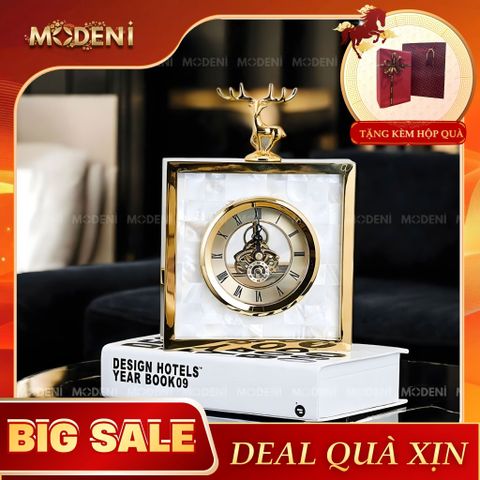  Tượng Goldie Decor Hiện Đại – Đồng Hồ Cơ Lộ Máy Mặt Xà Cừ – Trang Trí Bàn Làm Việc & Kệ Sách Phong Cách Nghệ Thuật 