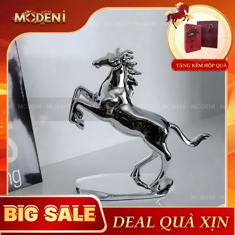  Tượng Trang Trí Ngựa Đứng Valios Black – Decor Mạ Kim Bóng – Tạo Điểm Nhấn Quyền Lực Cho Không Gian 