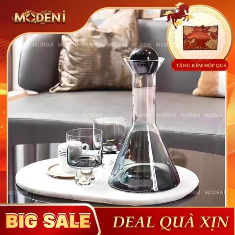  Bộ Bình Ly Vidor Thủy Tinh Cao Cấp Màu Đen Khói – Phong Cách Hiện Đại Sang Trọng Dành Cho Bàn Sofa, Tiếp Khách, Decor 