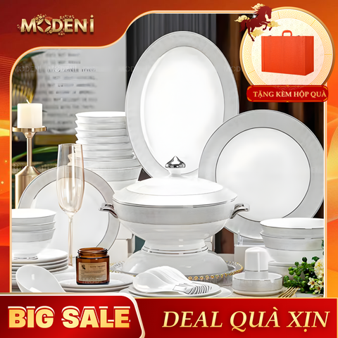  Bộ Tô Chén Đĩa Chén Sứ Xương Rachel Cao Cấp Sang Trọng 
