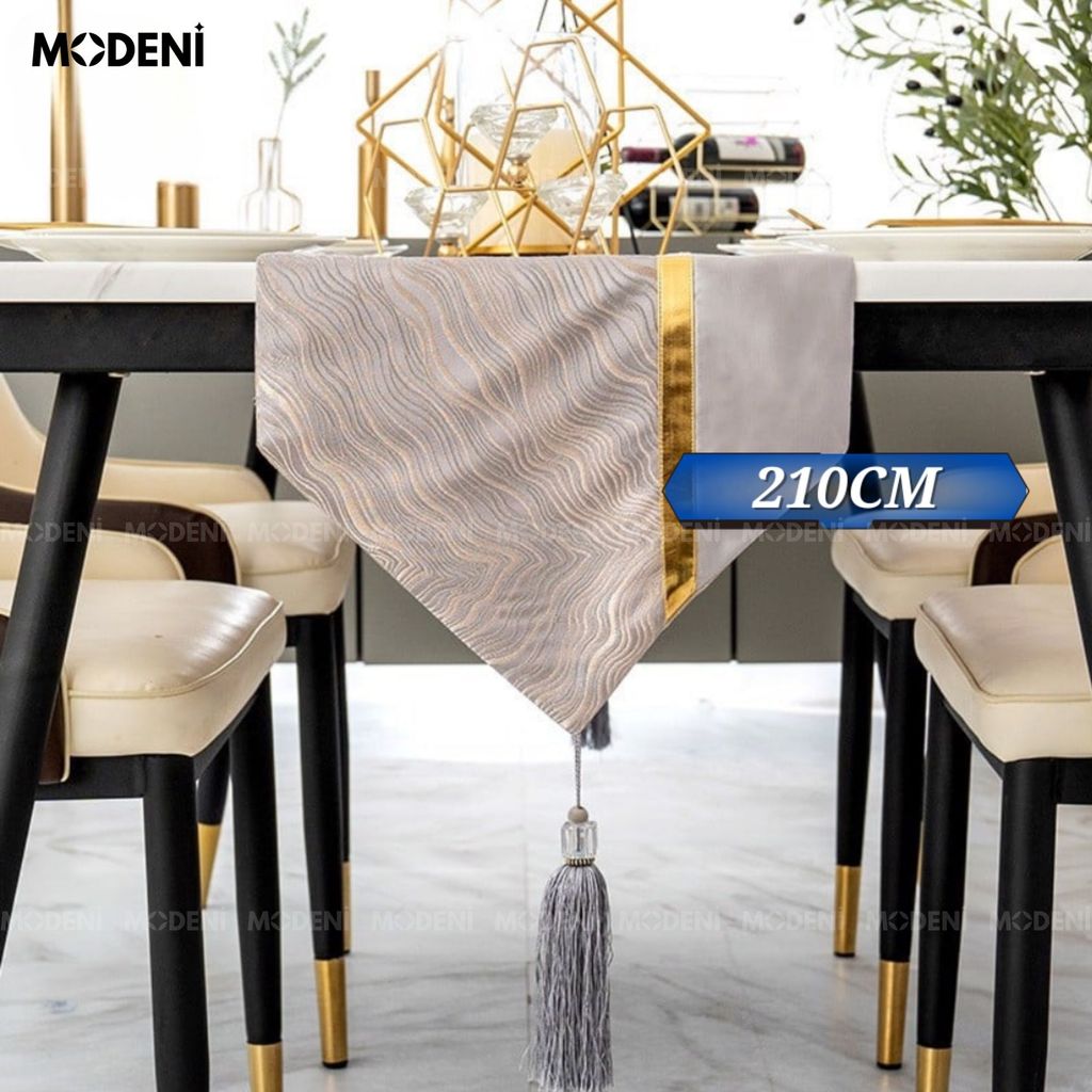 Khăn Bàn Table Runner Gray Flowrous Cao Cấp – Nâng Tầm Bàn Tiệc Với Thiết Kế Ánh Kim Xám Bạc – Phù Hợp Decor Nhà Hàng, Villa, Tiệc Cưới