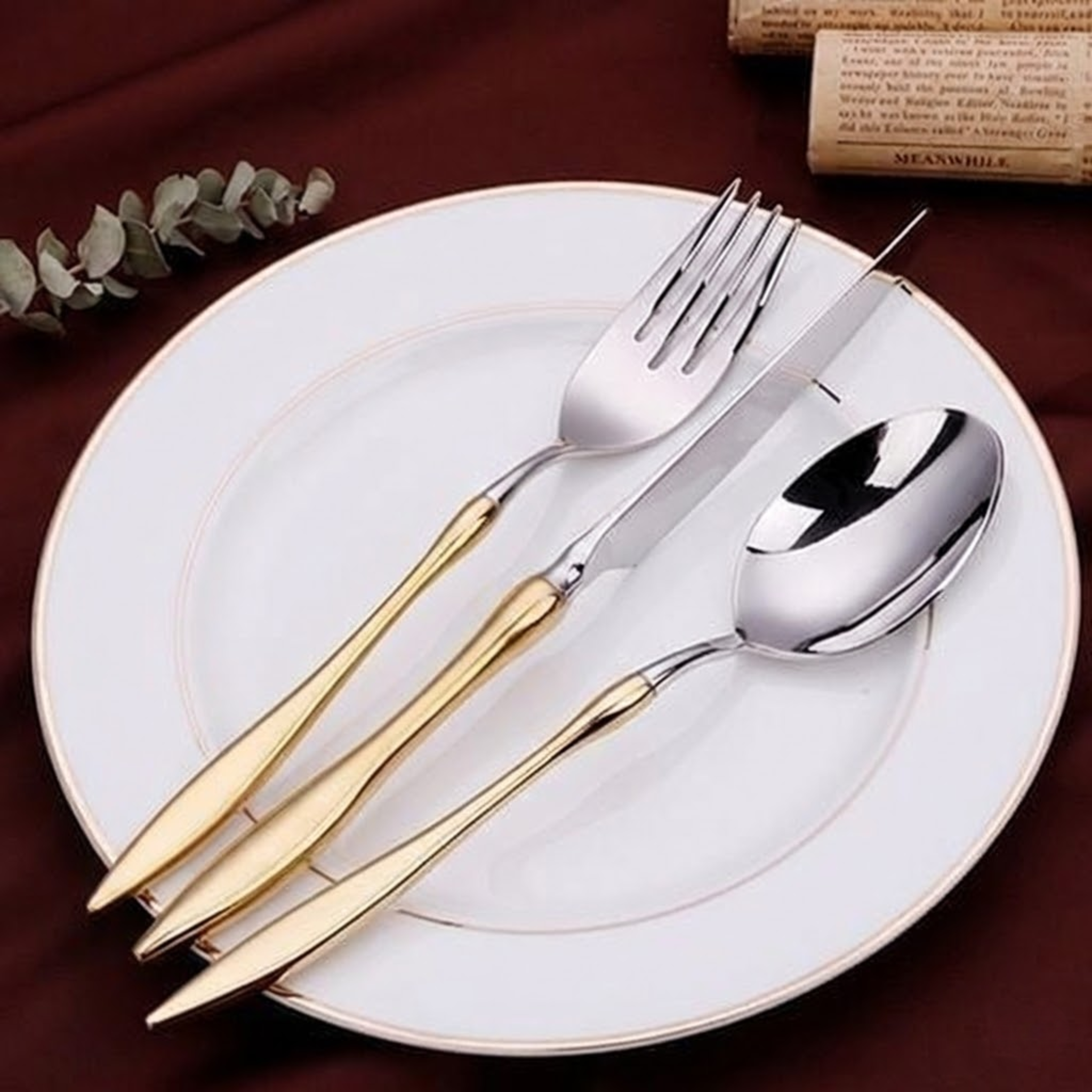  Bộ Dao Muỗng Nĩa Set 3 Món Morkan Cutlery Set Inox 304 Cao Cấp Phong Cách Châu Âu 