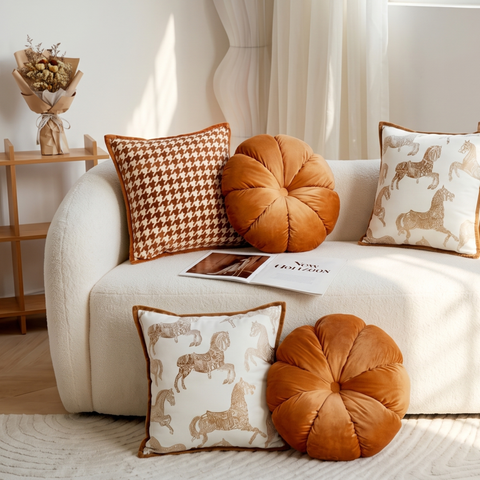  Set Vỏ Gối Sofa Caramel Luxe Cao Cấp Phong Cách Tân cổ điển Sạng Trọng Đẳng Cấp 