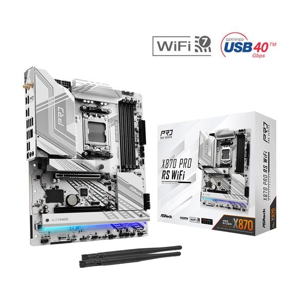  Mainboard ASRock X870 Pro RS WiFi - Trắng 