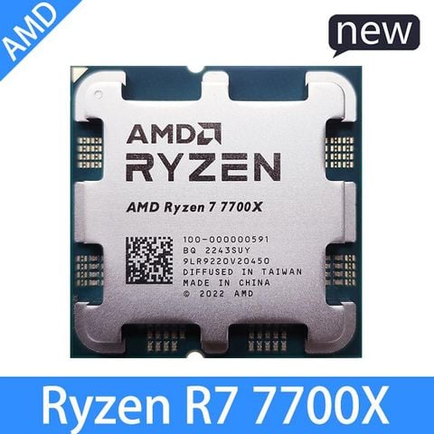  CPU AMD R7 7700X Tray New (4.5 Ghz up to 5.4GHZ / 40MB / 8 Cores, 16 threads /AM5 ) 
