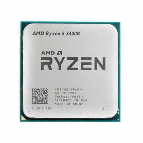  CPU AMD Ryzen 5 3400G Tray New (3.7GHz, Up to 4.2GHz, 4 nhân, 8 luồng, 4MB, AM4 