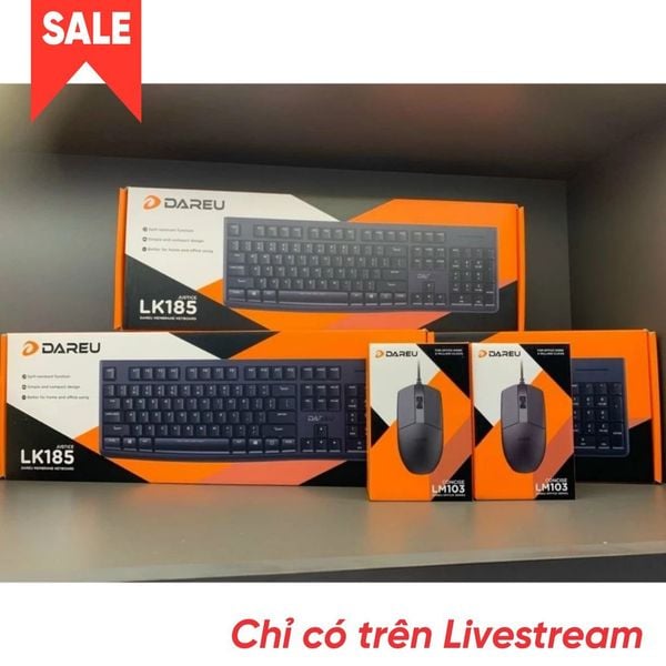 Combo Bàn Phím DareU LK185 Đen và Chuột Gaming DARE-U LM103