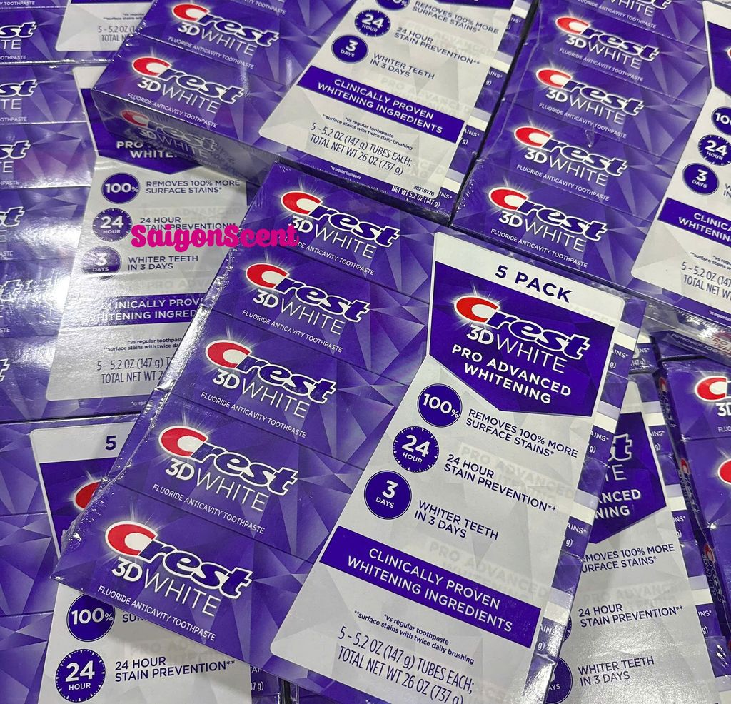 Kem đánh răng Crest 3D White Pro Advanced Whitening 147g