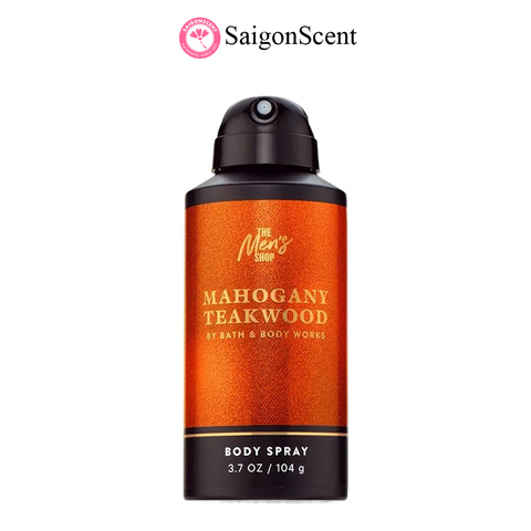 Xịt thơm toàn thân cho nam Bath & Body Works Body Spray MAHOGANY TEAKWOOD 104g