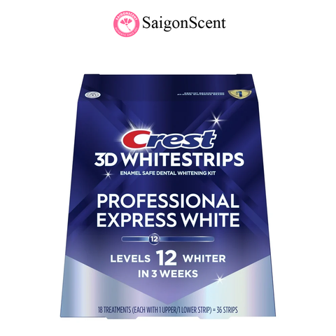 SET Dán trắng răng CREST PROFESSIONAL EXPRESS WHITE LEVELS 12 ( 18 Miếng )
