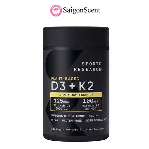 Viên uống bổ sung Sport Research D3K2 160 viên