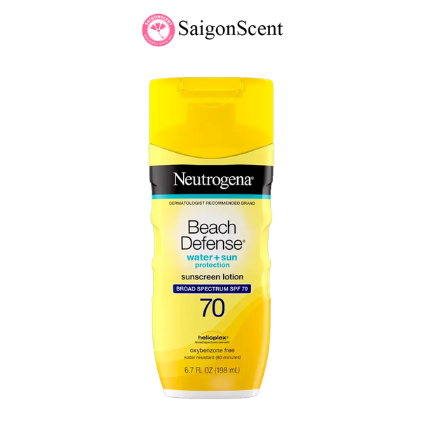 Kem chống nắng đi biển cho mặt và toàn thân Neutrogena Beach Defense Water & Sun Protection SPF 70 Lotion 198mL
