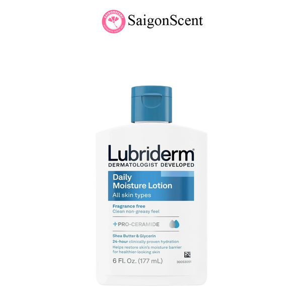 Dưỡng thể toàn thân không hương liệu Lubriderm Daily Moisture Lotion Normal to Dry Skin 177mL