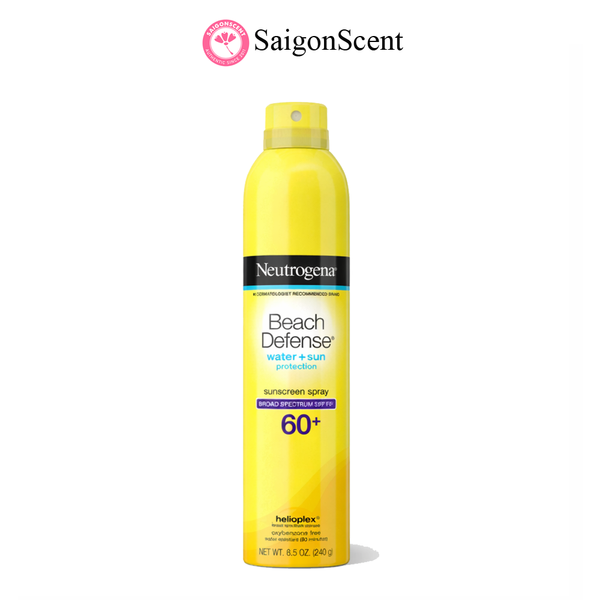 Xịt chống nắng đi biển Neutrogena Beach Defense Water+Sun Sunscreen Spray SPF 60 240g