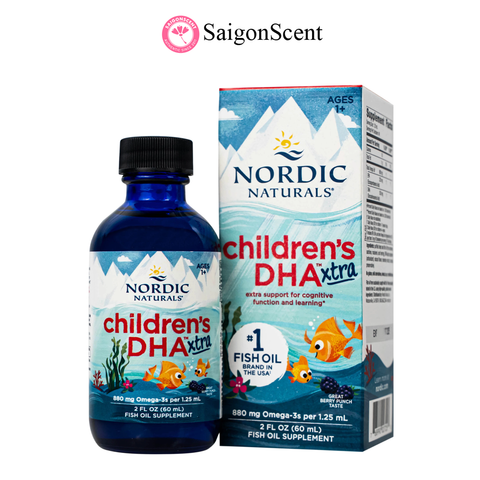 Siro Dầu Cá Đặc Biệt Nordic Naturals Childrens DHA Xtra (60ML) Hỗ Trợ Phát Triển Não Bộ, Khả Năng Nhận Thức